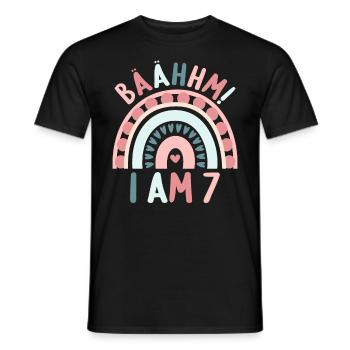 7 years Rainbow Rainbow 7th birthday - Men's T-Shirt - black - Front - AI Model Male 178 light (178cm)