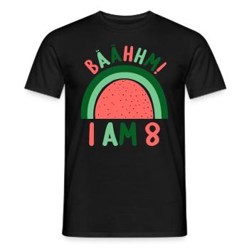 8 ans Rainbow Rainbow 8ème anniversaire - T-shirt homme - noir - Devant - AI Model Male 178 light (178cm)
