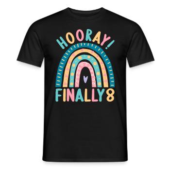 8 ans Rainbow Rainbow 8ème anniversaire - T-shirt homme - noir - Devant - AI Model Male 178 light (178cm)