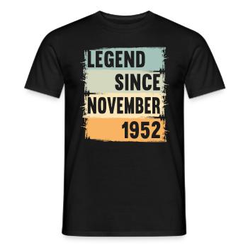 Born November 1952 70 years 70s 70th birthday - Men's T-Shirt - black - Front - AI Model Male 178 light (178cm)