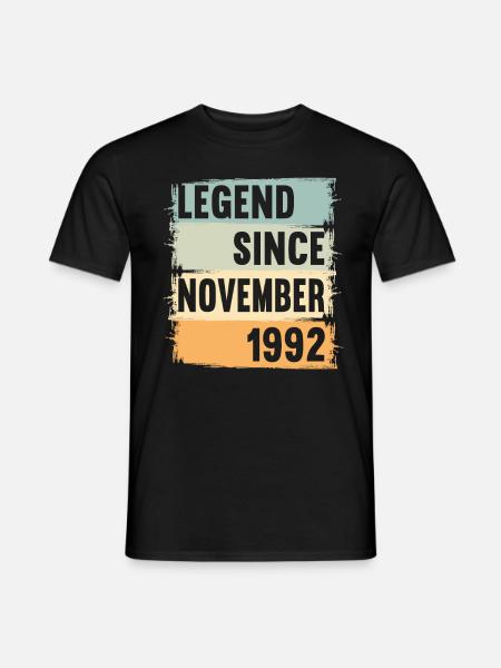 Né novembre 1992 30 ans 30s 30e anniversaire - T-shirt homme - noir