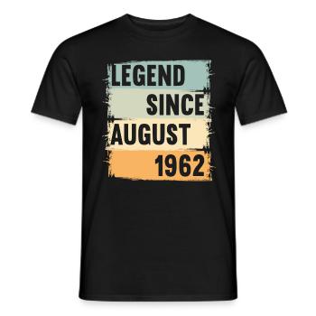 Born August 1962 60 years 60s 60th birthday - Men's T-Shirt - black - Front - AI Model Male 178 light (178cm)
