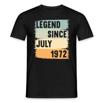 Né en juillet 1972 50 ans 50s 50e anniversaire - T-shirt homme - noir - Devant - AI Model Male 178 light (178cm)