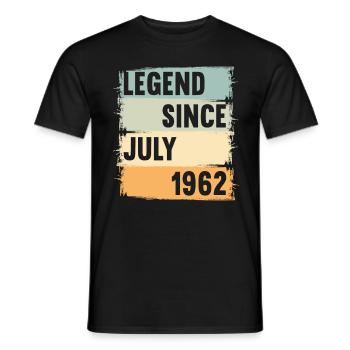 Born July 1962 60 years 60s 60th birthday - Men's T-Shirt - black - Front - AI Model Male 178 light (178cm)