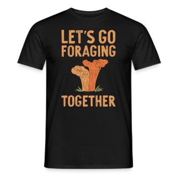 Let's Go Foraging Together Mycology Mushroom - Men's T-Shirt - black - Front - AI Model Male 178 light (178cm)
