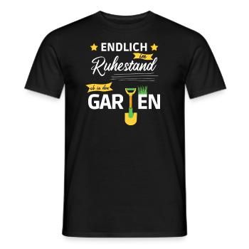 Endlich im Ruhestand ab in den Garten - Männer T-Shirt - Schwarz - Vorne - AI Model Male 178 light (178cm)