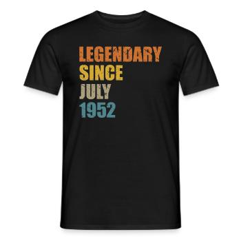 Born July 1952 70 years 70s 70th birthday - Men's T-Shirt - black - Front - AI Model Male 178 light (178cm)
