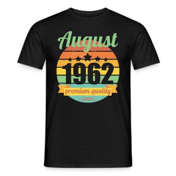 Born August 1962 60 years 60s 60th birthday - Men's T-Shirt - black - Front - AI Model Male 178 light (178cm)
