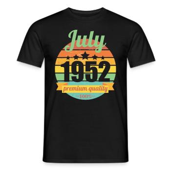 Born July 1952 70 years 70s 70th birthday - Men's T-Shirt - black - Front - AI Model Male 178 light (178cm)