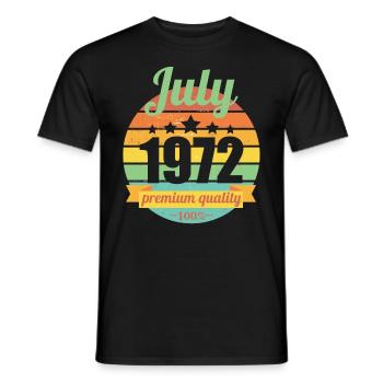 Né en juillet 1972 50 ans 50s 50e anniversaire - T-shirt homme - noir - Devant - AI Model Male 178 light (178cm)