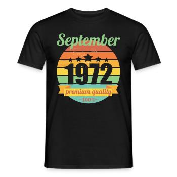 Né en septembre 1972 50 ans 50s 50e anniversaire - T-shirt homme - noir - Devant - AI Model Male 178 light (178cm)