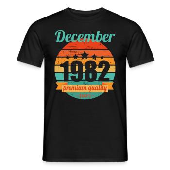 Né en décembre 1982 40 ans 40s 40e anniversaire - T-shirt homme - noir - Devant - AI Model Male 178 light (178cm)