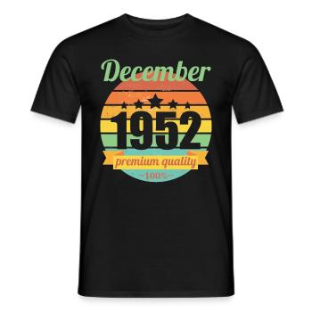 Born December 1952 70 years 70s 70th birthday - Men's T-Shirt - black - Front - AI Model Male 178 light (178cm)