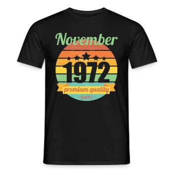 Né novembre 1972 50 ans 50s 50e anniversaire - T-shirt homme - noir - Devant - AI Model Male 178 light (178cm)