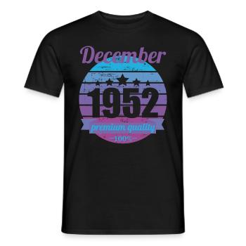 Born December 1952 70 years 70s 70th birthday - Men's T-Shirt - black - Front - AI Model Male 178 light (178cm)