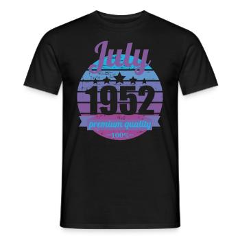 Born July 1952 70 years 70s 70th birthday - Men's T-Shirt - black - Front - AI Model Male 178 light (178cm)