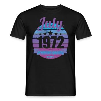 Né en juillet 1972 50 ans 50s 50e anniversaire - T-shirt homme - noir - Devant - AI Model Male 178 light (178cm)