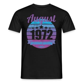 Born August 1972 50 years 50s 50th birthday - Men's T-Shirt - black - Front - AI Model Male 178 light (178cm)