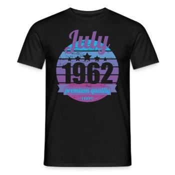Born July 1962 60 years 60s 60th birthday - Men's T-Shirt - black - Front - AI Model Male 178 light (178cm)