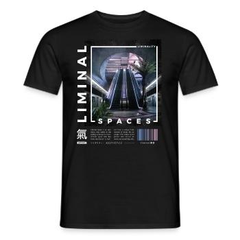 Liminal Spaces Retro 80s & 90s Aesthetic Vaporwave - Men's T-Shirt - black - Front - AI Model Male 178 light (178cm)