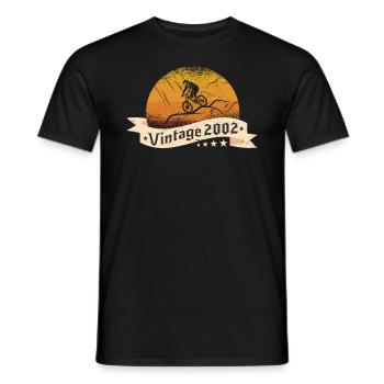 MTB-Bike Mountainbike born in 2002 Birthday - Men's T-Shirt - black - Front - AI Model Male 178 light (178cm)