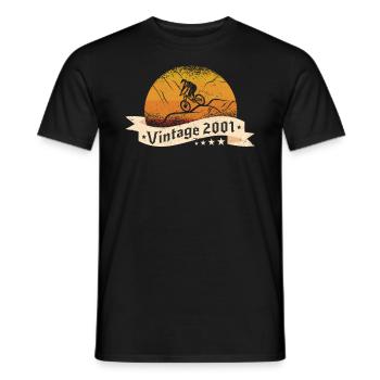 VTT-Bike Mountainbike né en 2001 Anniversaire - T-shirt homme - noir - Devant - AI Model Male 178 light (178cm)
