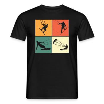 Rétro kiteboard kiteboard kitesurf kiteboarder - T-shirt homme - noir - Devant - AI Model Male 178 light (178cm)