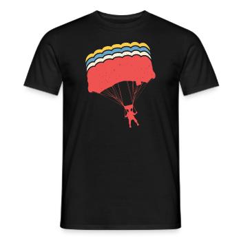 Retro skydiver skydiving skydrive parachuting - Männer T-Shirt - Schwarz - Vorne - AI Model Male 178 light (178cm)