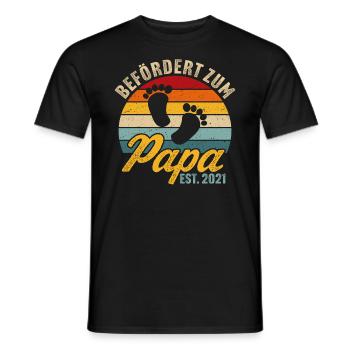 Retro befördert zum papa 2021 ich werde vater 2021 - Männer T-Shirt - Schwarz - Vorne - AI Model Male 178 light (178cm)