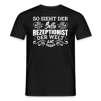 So Sieht De Bester Rezeptionist Der Welt - Männer T-Shirt - Schwarz - Vorne - AI Model Male 178 light (178cm)