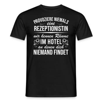 Provoziere Niemals Eine Rezeptionistin - Männer T-Shirt - Schwarz - Vorne - AI Model Male 178 light (178cm)