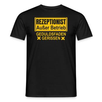 Rezeptionist Außer Betrieb Geduldsfaden - Männer T-Shirt - Schwarz - Vorne - AI Model Male 178 light (178cm)