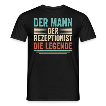 Der Mann Der Rezeptionist Die Legende - Männer T-Shirt - Schwarz - Vorne - AI Model Male 178 light (178cm)