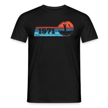 Pêcheur né en 1971 Anniversaire Fliegenflischen - T-shirt homme - noir - Devant - AI Model Male 178 light (178cm)