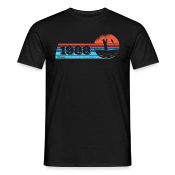 Pêcheur né en 1988 Anniversaire Fliegenflischen - T-shirt homme - noir - Devant - AI Model Male 178 light (178cm)