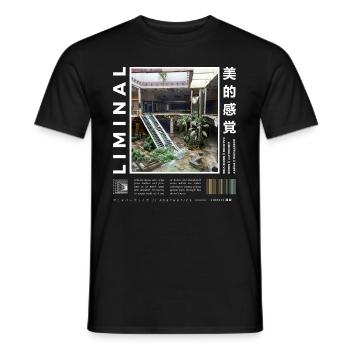 Liminal Spaces Retro 80s & 90s Aesthetic Vaporwave - Men's T-Shirt - black - Front - AI Model Male 178 light (178cm)