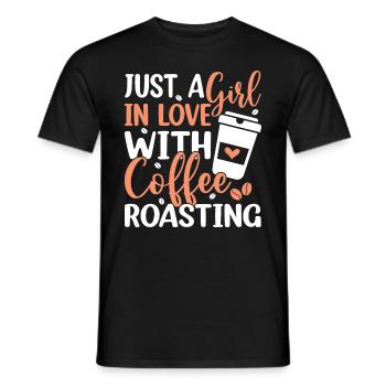 Just A Girl In Love With Coffee Roasting - Männer T-Shirt - Schwarz - Vorne - AI Model Male 178 light (178cm)