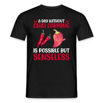 A Day Without Chili Farming Is Possible - Men's T-Shirt - black - Front - AI Model Male 178 light (178cm)