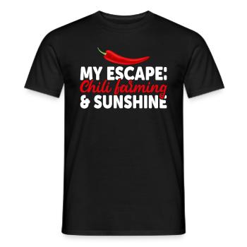 Mon évasion : l’agriculture chilienne et le soleil - T-shirt homme - noir - Devant - AI Model Male 178 light (178cm)