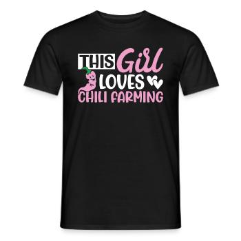 This Girl Loves Chili Farming - Männer T-Shirt - Schwarz - Vorne - AI Model Male 178 light (178cm)