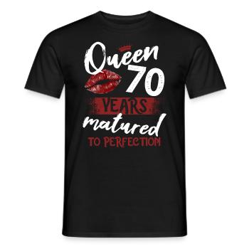 70 year old girl 70 bday Queen 70 birthday - Men's T-Shirt - black - Front - AI Model Male 178 light (178cm)