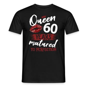 60 year old girl 60 bday Queen 60 birthday - Men's T-Shirt - black - Front - AI Model Male 178 light (178cm)