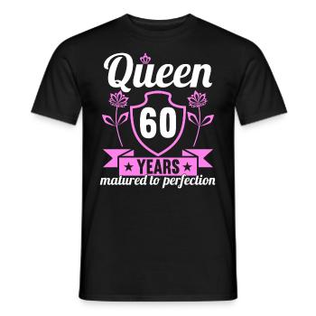 60 year old girl 60 bday Queen 60 birthday - Men's T-Shirt - black - Front - AI Model Male 178 light (178cm)
