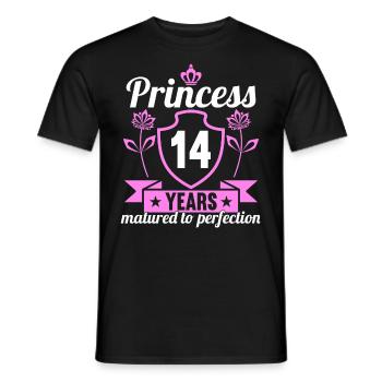 14 year old girl 14 bday Princess 14 birthday - Men's T-Shirt - black - Front - AI Model Male 178 light (178cm)
