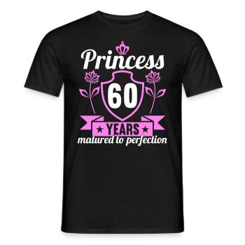 60 year old girl 60 bday Princess 60 birthday - Men's T-Shirt - black - Front - AI Model Male 178 light (178cm)