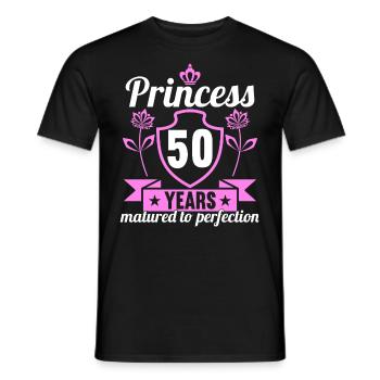 50 year old girl 50 bday Princess 50 birthday - Men's T-Shirt - black - Front - AI Model Male 178 light (178cm)