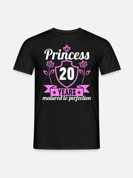 20 ans fille 20 bday Princesse 20 anniversaire - T-shirt homme - noir