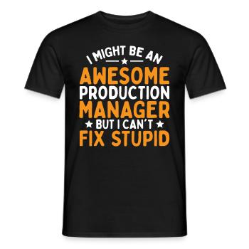 I Might Be Awesome Production Manager - Männer T-Shirt - Schwarz - Vorne - AI Model Male 178 light (178cm)