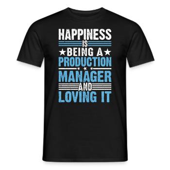 Happiness Is Being A Production Manager - Männer T-Shirt - Schwarz - Vorne - AI Model Male 178 light (178cm)