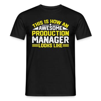 Awesome Production Manager Looks Like - Männer T-Shirt - Schwarz - Vorne - AI Model Male 178 light (178cm)